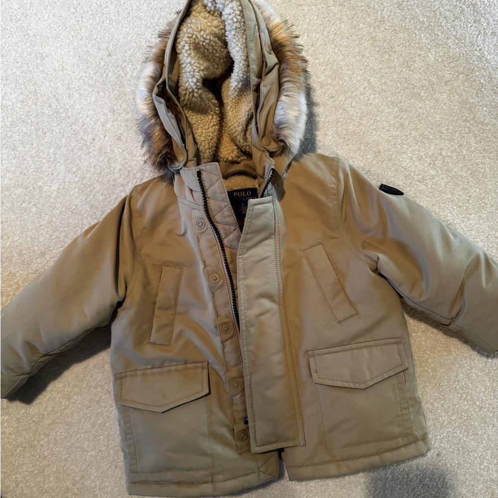 Polo by Ralph Lauren Kids Beige Hooded Puffer Jacket